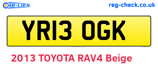 YR13OGK are the vehicle registration plates.