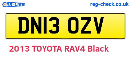 DN13OZV are the vehicle registration plates.