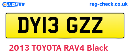 DY13GZZ are the vehicle registration plates.