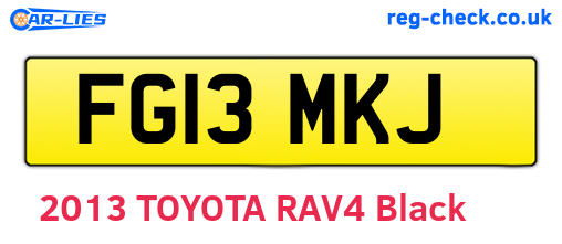 FG13MKJ are the vehicle registration plates.