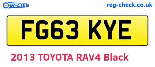 FG63KYE are the vehicle registration plates.
