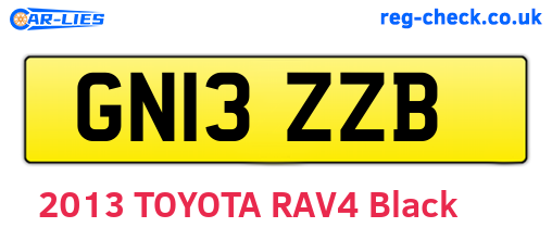 GN13ZZB are the vehicle registration plates.