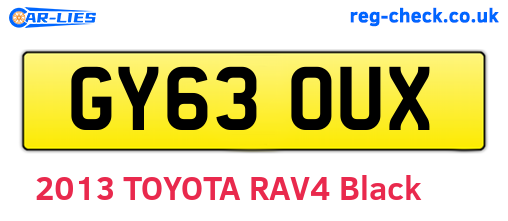 GY63OUX are the vehicle registration plates.