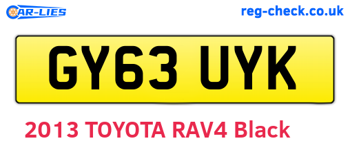GY63UYK are the vehicle registration plates.