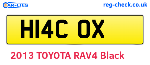 H14COX are the vehicle registration plates.