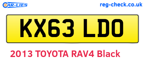 KX63LDO are the vehicle registration plates.