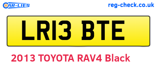 LR13BTE are the vehicle registration plates.