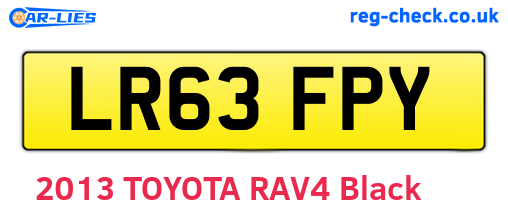 LR63FPY are the vehicle registration plates.