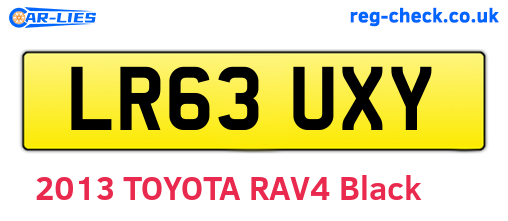 LR63UXY are the vehicle registration plates.