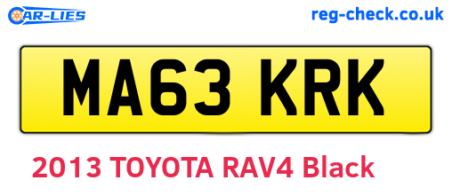 MA63KRK are the vehicle registration plates.