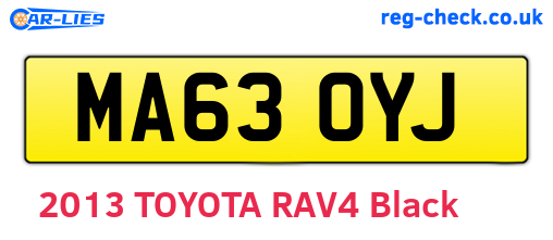 MA63OYJ are the vehicle registration plates.