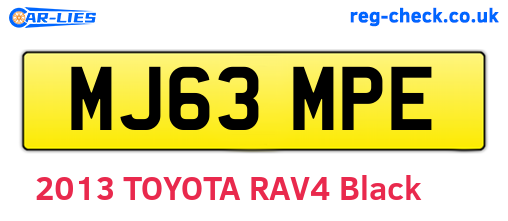 MJ63MPE are the vehicle registration plates.