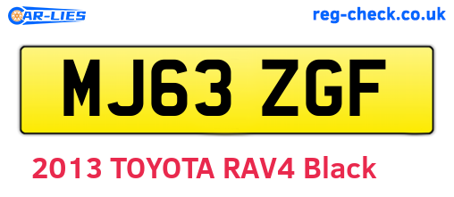MJ63ZGF are the vehicle registration plates.