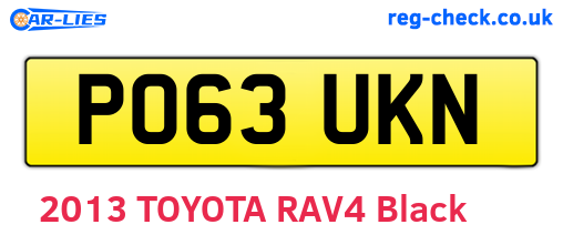PO63UKN are the vehicle registration plates.