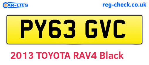 PY63GVC are the vehicle registration plates.