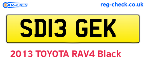 SD13GEK are the vehicle registration plates.