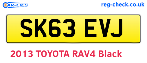 SK63EVJ are the vehicle registration plates.