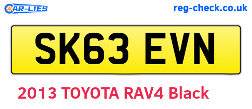 SK63EVN are the vehicle registration plates.