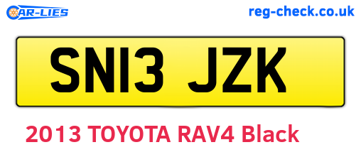 SN13JZK are the vehicle registration plates.