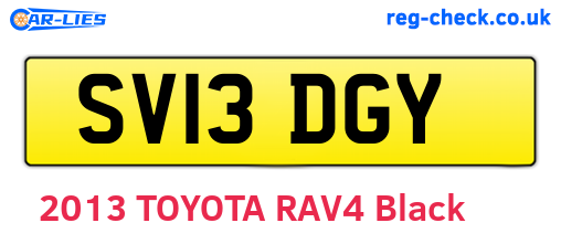 SV13DGY are the vehicle registration plates.
