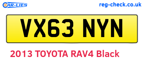 VX63NYN are the vehicle registration plates.