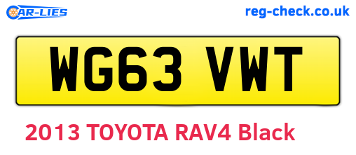 WG63VWT are the vehicle registration plates.