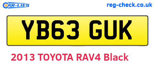 YB63GUK are the vehicle registration plates.