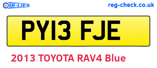PY13FJE are the vehicle registration plates.