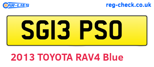 SG13PSO are the vehicle registration plates.