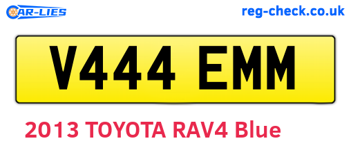 V444EMM are the vehicle registration plates.
