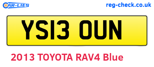 YS13OUN are the vehicle registration plates.