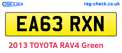 EA63RXN are the vehicle registration plates.