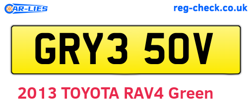 GRY350V are the vehicle registration plates.