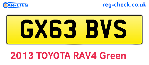 GX63BVS are the vehicle registration plates.