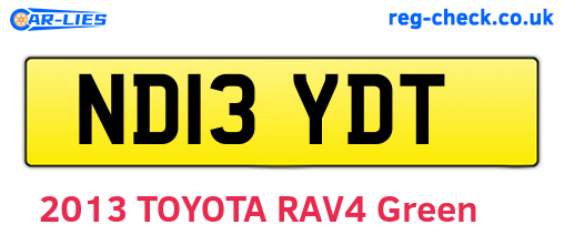 ND13YDT are the vehicle registration plates.