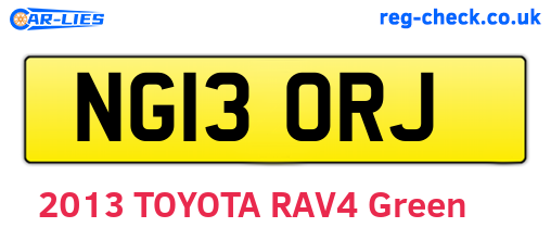 NG13ORJ are the vehicle registration plates.