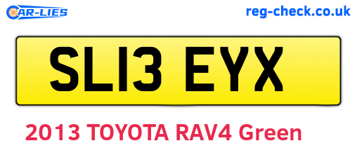 SL13EYX are the vehicle registration plates.