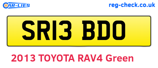 SR13BDO are the vehicle registration plates.