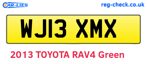 WJ13XMX are the vehicle registration plates.