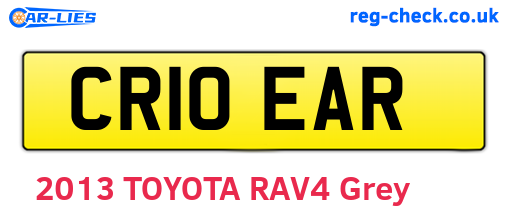 CR10EAR are the vehicle registration plates.
