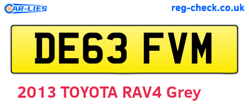 DE63FVM are the vehicle registration plates.