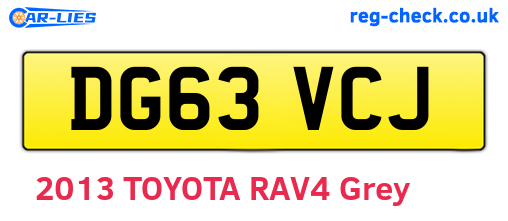 DG63VCJ are the vehicle registration plates.