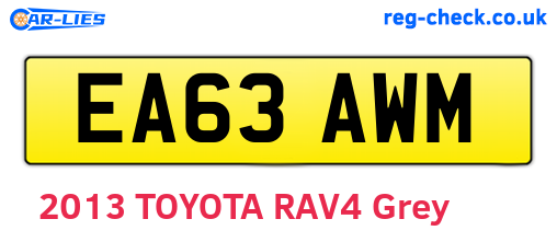 EA63AWM are the vehicle registration plates.