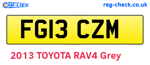 FG13CZM are the vehicle registration plates.