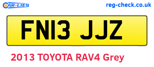 FN13JJZ are the vehicle registration plates.