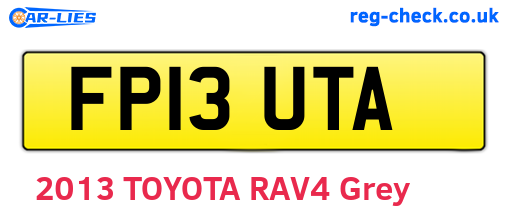 FP13UTA are the vehicle registration plates.