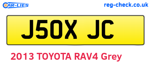 J50XJC are the vehicle registration plates.