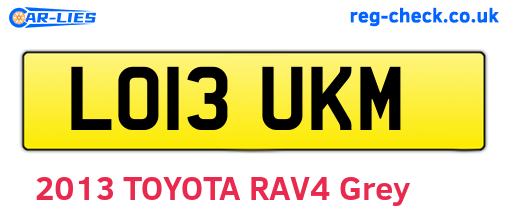 LO13UKM are the vehicle registration plates.