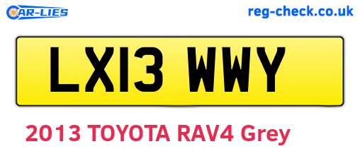 LX13WWY are the vehicle registration plates.
