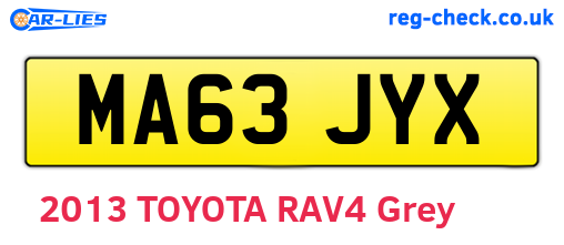 MA63JYX are the vehicle registration plates.